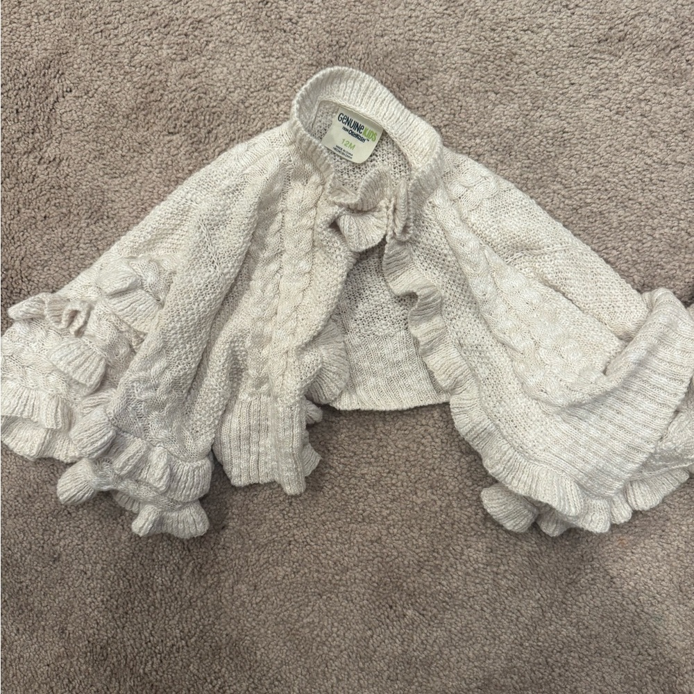 Cozy Cream Cable Knit Kids Cape